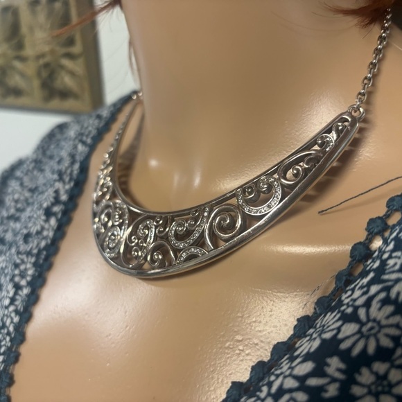 ❤️Brighton Ananita Crystal Silver Scroll Necklace - Picture 3 of 5